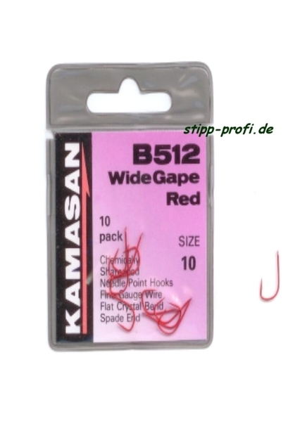 Kamasan b512 Wide Gape Red Angelhaken Verschiedene Größen 